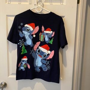Disney Navy Blue Stitch Holiday T-Shirt